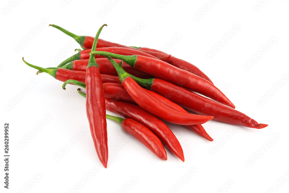 Red hot chili pepper isolated on white background