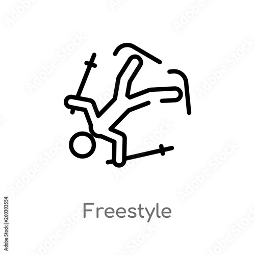 outline freestyle vector icon. isolated black simple line element illustration from activities concept. editable vector stroke freestyle icon on white background