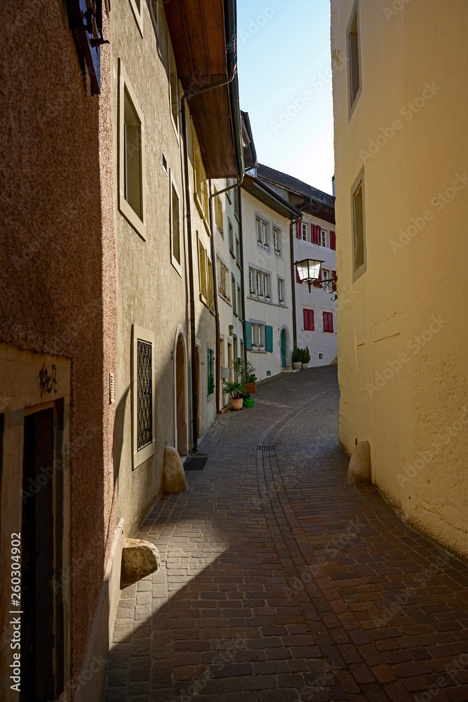 Fototapeta premium Gasse in der Stadt Olten, Kanton Solothurn, Schweiz