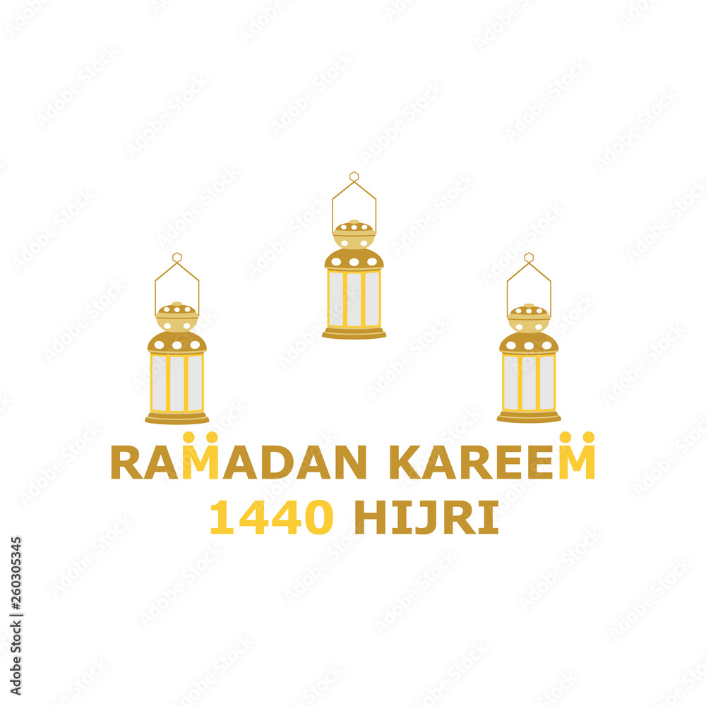 Golden Ramadan Islamic icon logo template 