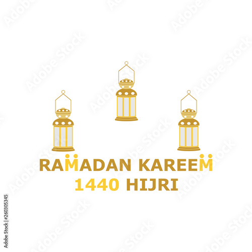 Golden Ramadan Islamic icon logo template 