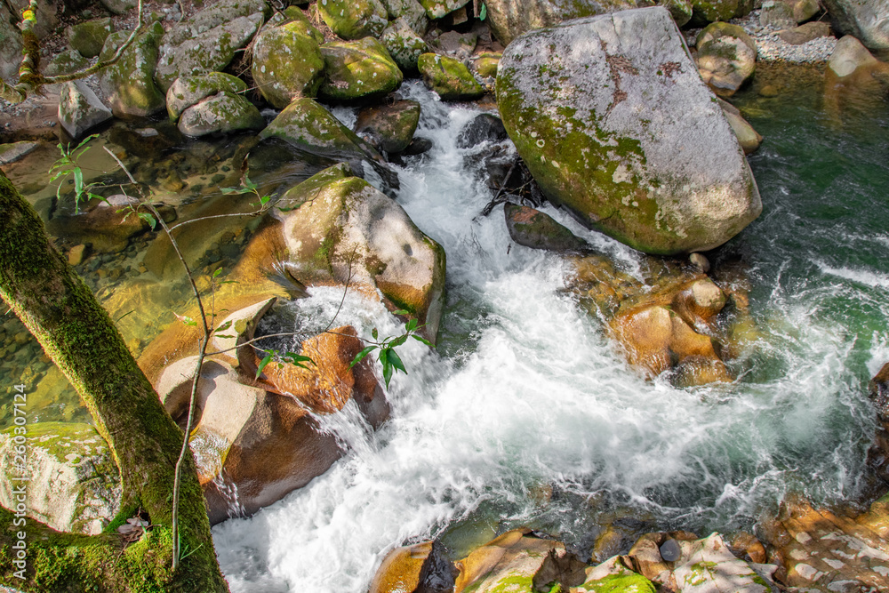 鬼の舌震 鬼の落涙岩と急流 The Torrent And The Rocks With Potholes Look Like Wailing Mourner At Oni No Shitaburui Gorge In Okuizumo Town Shimane Pref Japan Stock Photo Adobe Stock