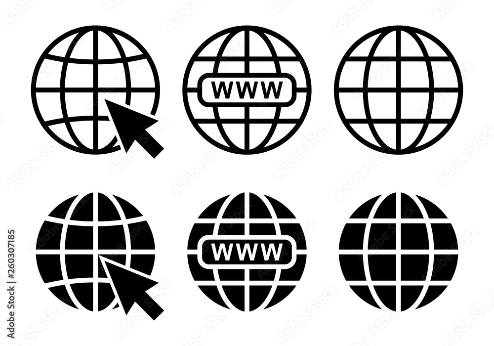 Web icon. Web icon page symbol for your web design. Internet world vector Web icon. Web icon page symbol for your web design. Internet world vector