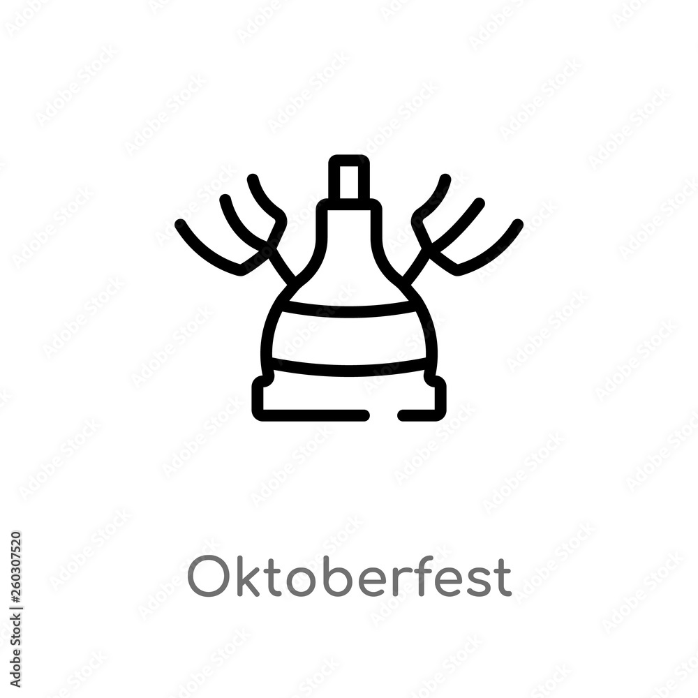 outline oktoberfest vector icon. isolated black simple line element illustration from alcohol concept. editable vector stroke oktoberfest icon on white background outline oktoberfest vector icon. isolated black simple line element illustration from alcohol concept. editable vector stroke oktoberfest icon on white background