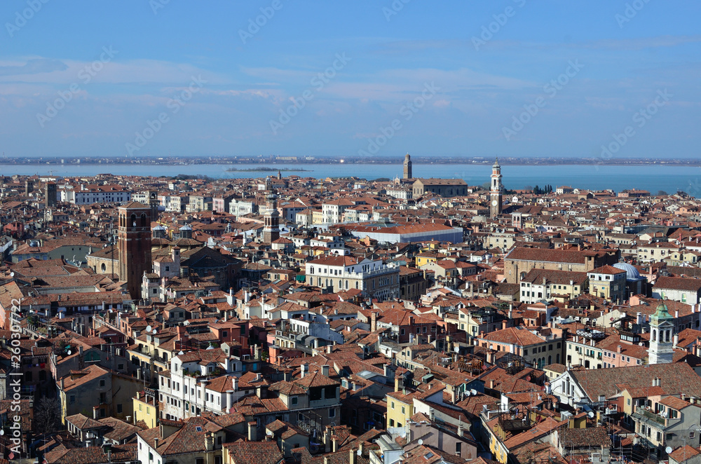 a beautiful cityscape of venice an a sunny day