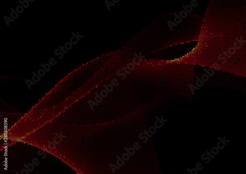 Abstract Hexagonal Background with Flame Pattern - Dense Hexagonal Grid with ...