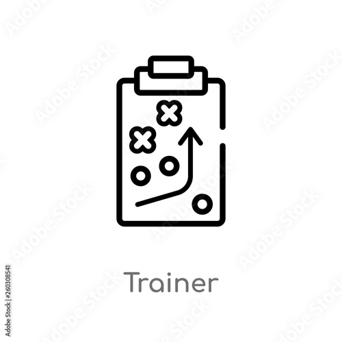 outline trainer vector icon. isolated black simple line element illustration from american football concept. editable vector stroke trainer icon on white background