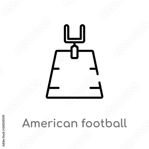 outline american football field vector icon. isolated black simple line element illustration from american football concept. editable vector stroke american football field icon on white background