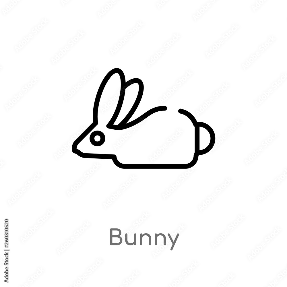outline bunny vector icon. isolated black simple line element illustration from animals concept. editable vector stroke bunny icon on white background outline bunny vector icon. isolated black simple line element illustration from animals concept. editable vector stroke bunny icon on white background