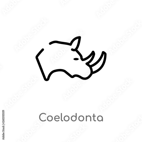 outline coelodonta vector icon. isolated black simple line element illustration from animals concept. editable vector stroke coelodonta icon on white background photo