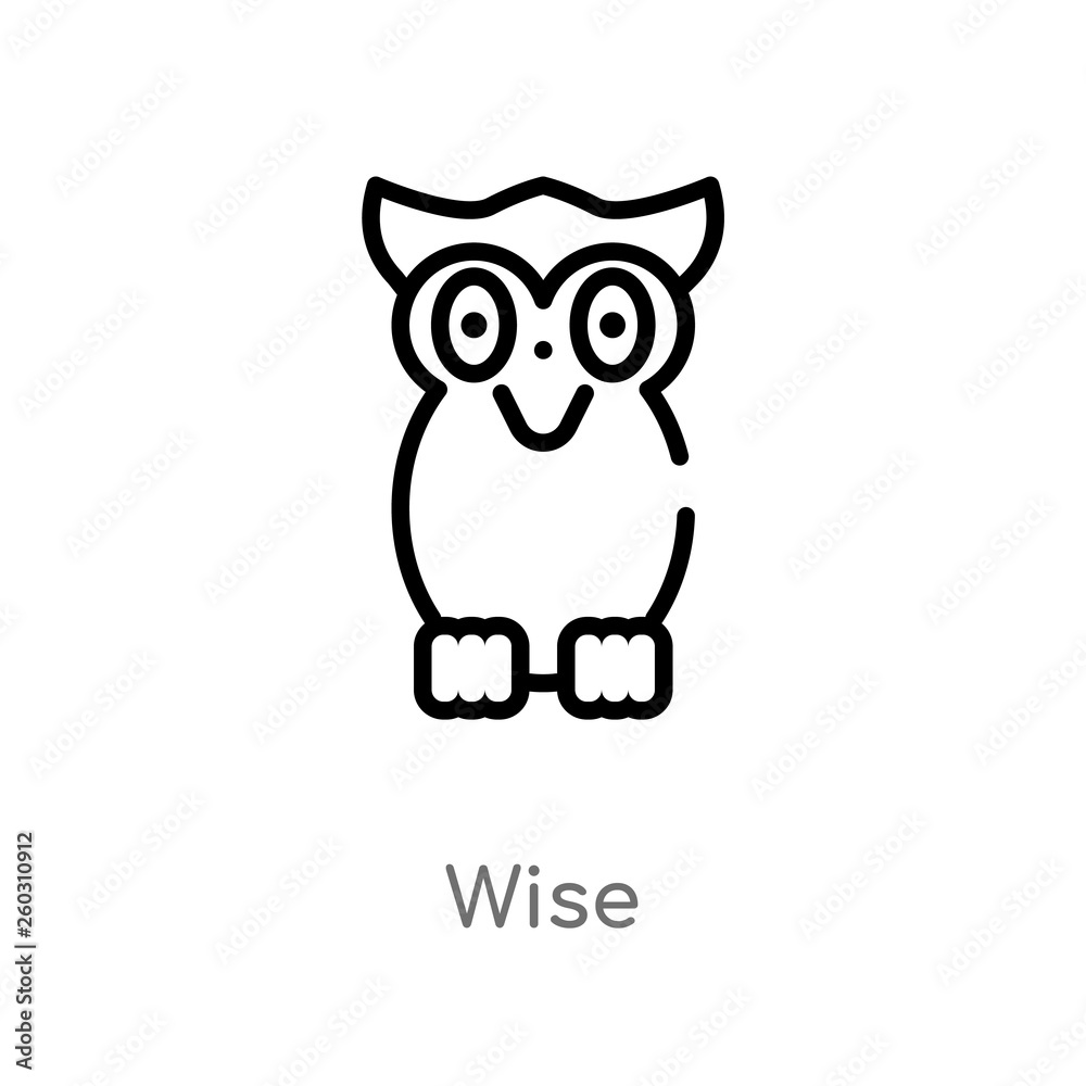 outline wise vector icon. isolated black simple line element illustration from animals concept. editable vector stroke wise icon on white background outline wise vector icon. isolated black simple line element illustration from animals concept. editable vector stroke wise icon on white background