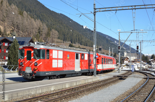 a red train in switzerland