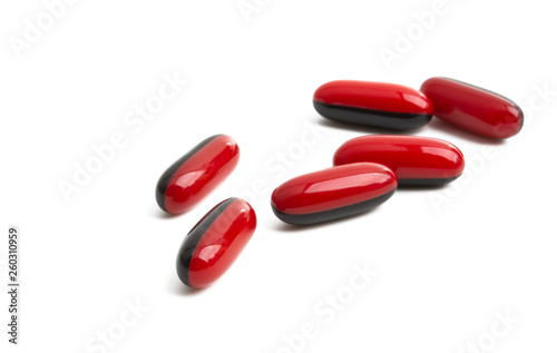 red capsule isolated