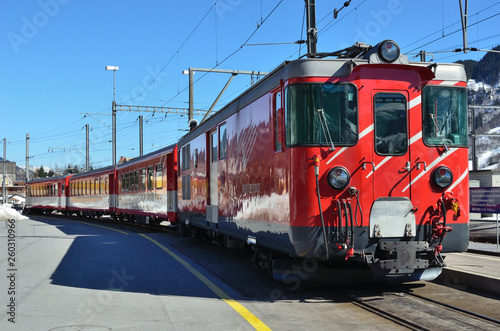 a red train in switzerland
