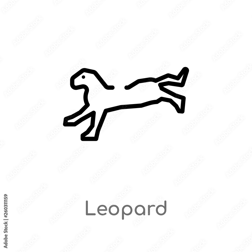 outline leopard vector icon. isolated black simple line element illustration from animals concept. editable vector stroke leopard icon on white background outline leopard vector icon. isolated black simple line element illustration from animals concept. editable vector stroke leopard icon on white background