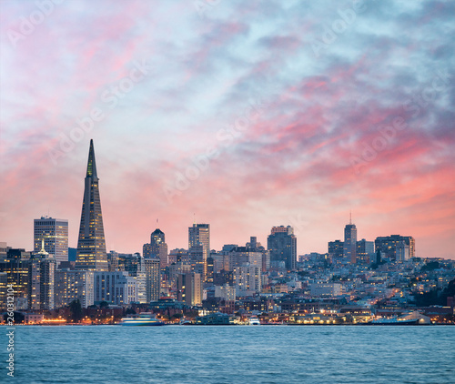 San Francisco skyline at dusk, California - USA