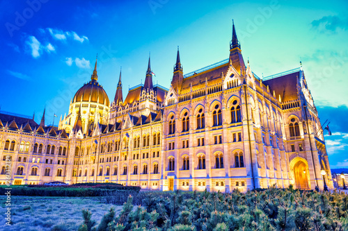 Budapest Hungarian Parliament at night, Hungary © jovannig