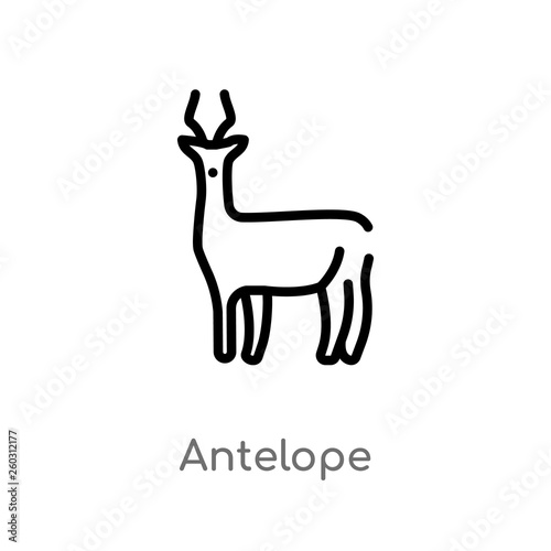 outline antelope vector icon. isolated black simple line element illustration from animals concept. editable vector stroke antelope icon on white background