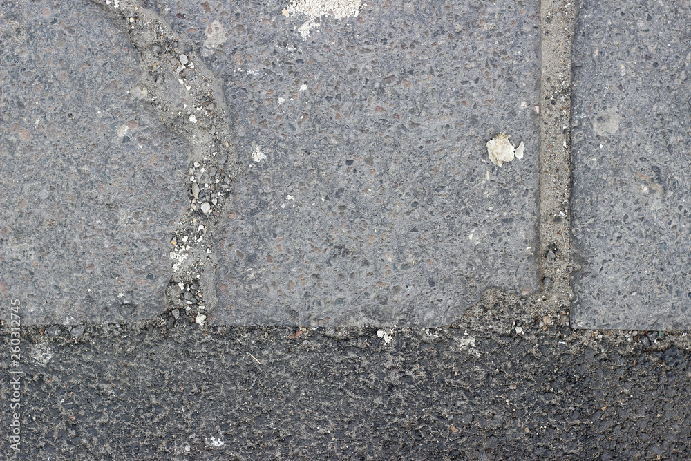 New and old asphalt surface patch city street pavement New and old asphalt surface patch city street pavement