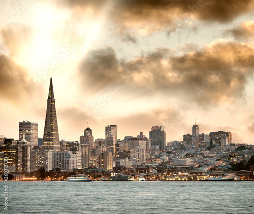 San Francisco skyline at dusk  California - USA