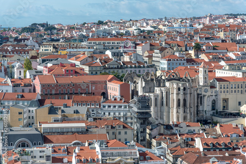 Aerial view of Lisbon skyline on a sunny day, Portugal