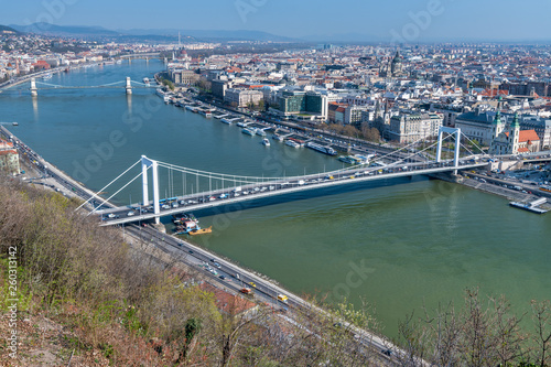 Beautiful bridges of Budapest from Buda Hill
