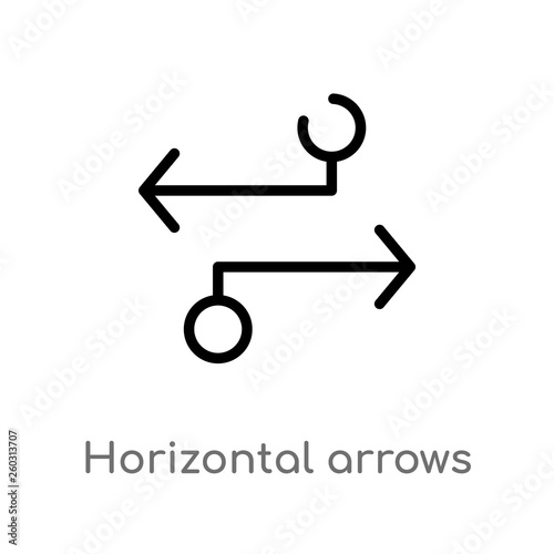 outline horizontal arrows vector icon. isolated black simple line element illustration from arrows 2 concept. editable vector stroke horizontal arrows icon on white background