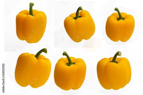 Sweet yellow pepper isolated on white background