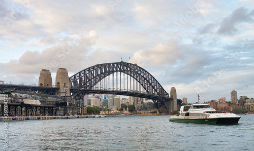 SYDNEY - NOVEMBER 6, 2015: Beautiful view of Sydney Harbor on a cloudy day. Sydney attracts 20 million tourists every year