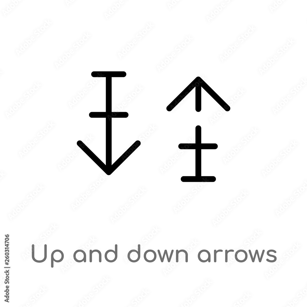 outline up and down arrows vector icon. isolated black simple line element illustration from arrows concept. editable vector stroke up and down arrows icon on white background outline up and down arrows vector icon. isolated black simple line element illustration from arrows concept. editable vector stroke up and down arrows icon on white background