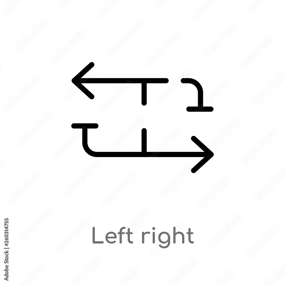 outline left right vector icon. isolated black simple line element illustration from arrows concept. editable vector stroke left right icon on white background