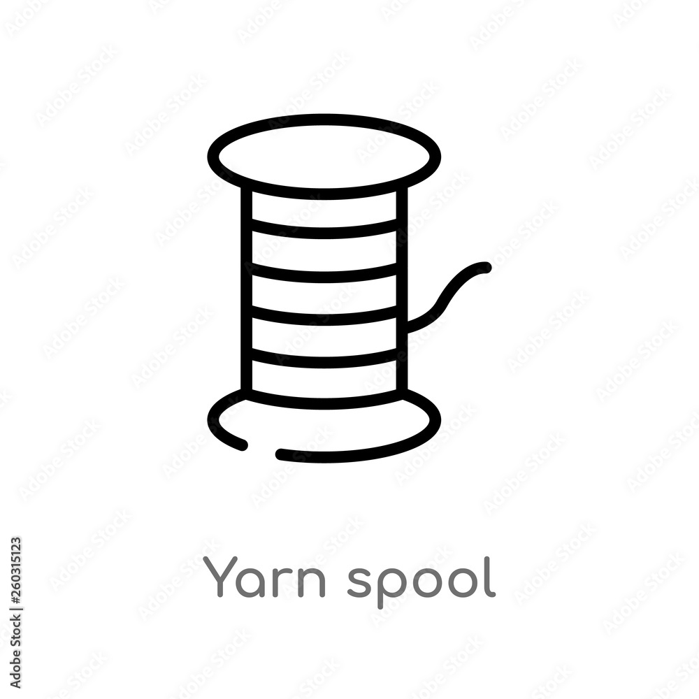 outline yarn spool vector icon. isolated black simple line element illustration from art concept. editable vector stroke yarn spool icon on white background