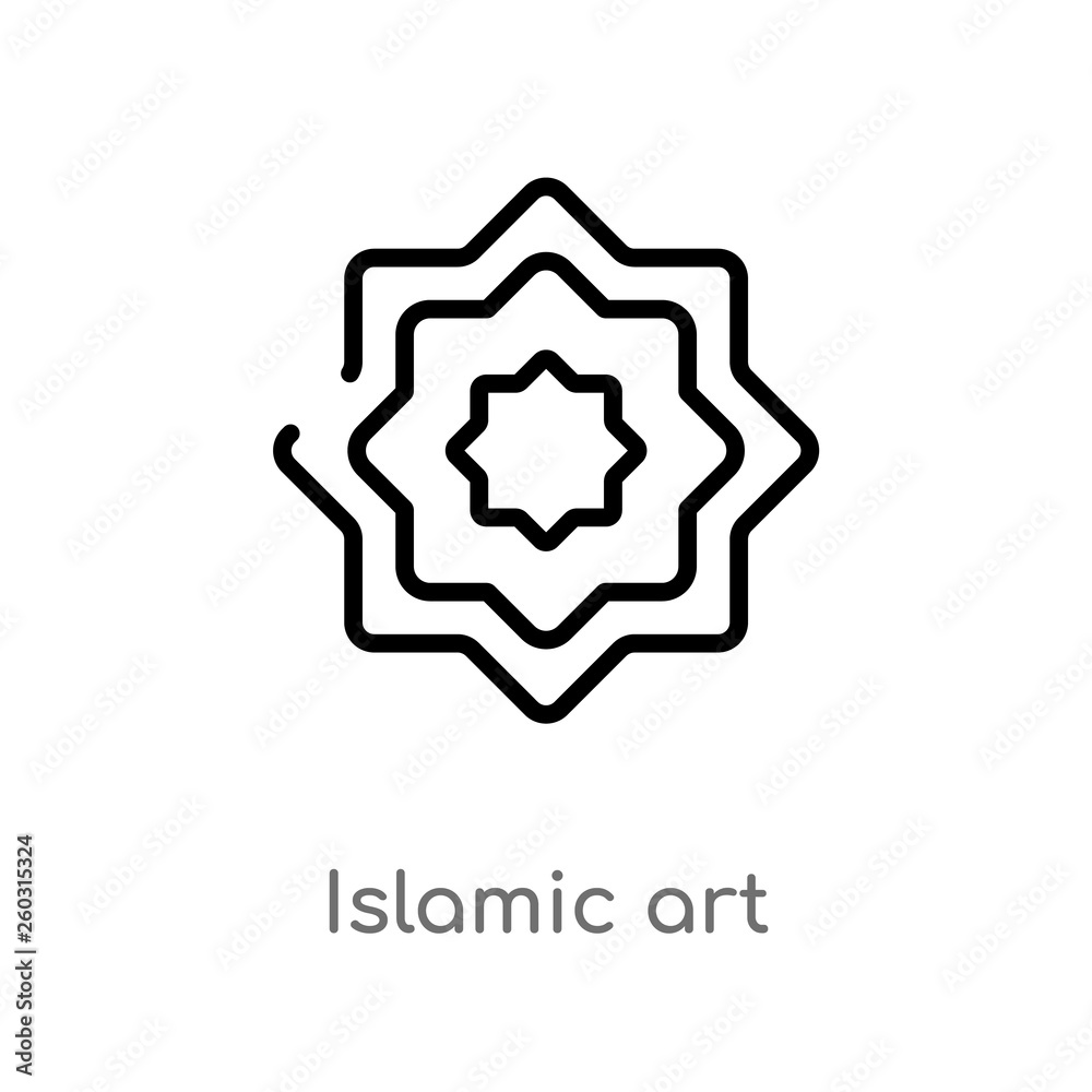 outline islamic art vector icon. isolated black simple line element illustration from art concept. editable vector stroke islamic art icon on white background outline islamic art vector icon. isolated black simple line element illustration from art concept. editable vector stroke islamic art icon on white background