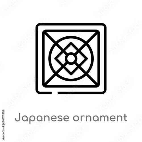 outline japanese ornament vector icon. isolated black simple line element illustration from art concept. editable vector stroke japanese ornament icon on white background