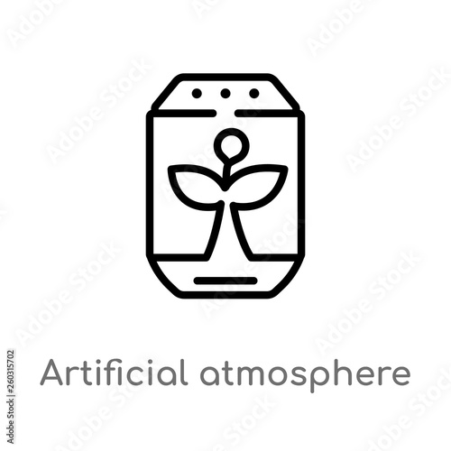 outline artificial atmosphere vector icon. isolated black simple line element illustration from artificial intellegence concept. editable vector stroke artificial atmosphere icon on white background