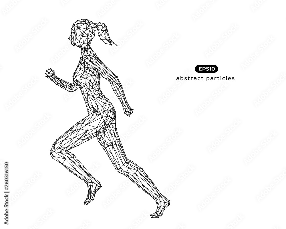 Abstract vector illustration of running woman. Abstract vector illustration of running woman.