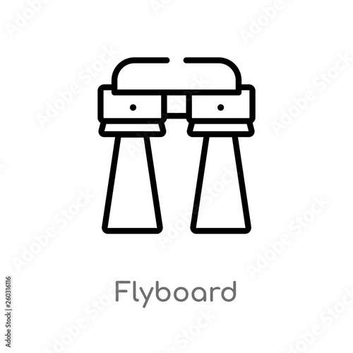 outline flyboard vector icon. isolated black simple line element illustration from artificial intellegence concept. editable vector stroke flyboard icon on white background