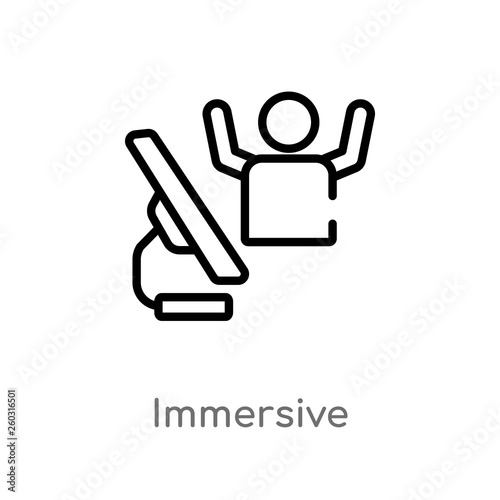 outline immersive vector icon. isolated black simple line element illustration from artificial intellegence concept. editable vector stroke immersive icon on white background