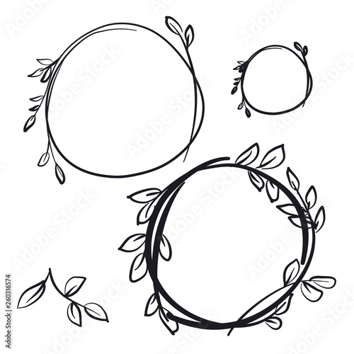 Botanical circle decorative...