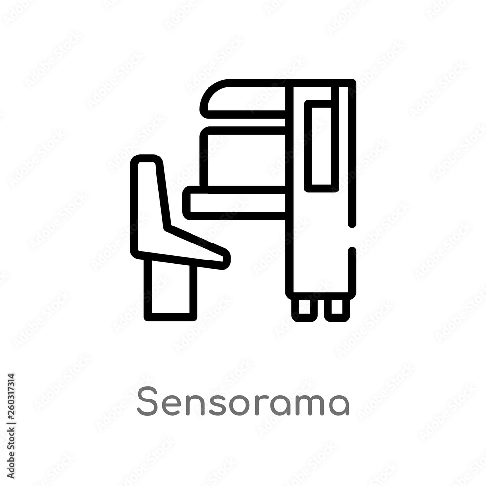 outline sensorama vector icon. isolated black simple line element illustration from artificial intellegence concept. editable vector stroke sensorama icon on white background outline sensorama vector icon. isolated black simple line element illustration from artificial intellegence concept. editable vector stroke sensorama icon on white background