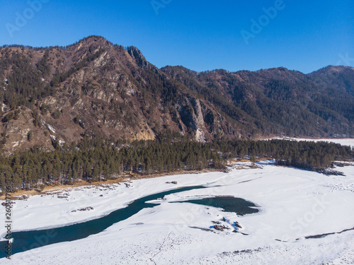 Aerial view of winter blue ...