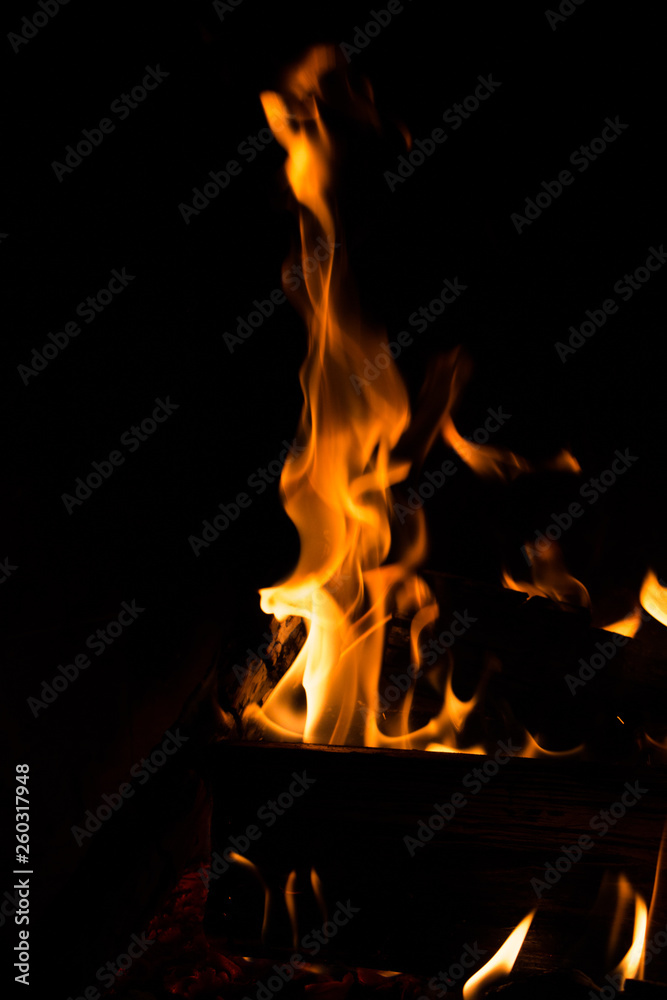 fire on black background fire on black background