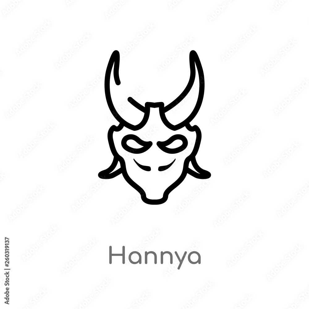 outline hannya vector icon. isolated black simple line element illustration from asian concept. editable vector stroke hannya icon on white background outline hannya vector icon. isolated black simple line element illustration from asian concept. editable vector stroke hannya icon on white background