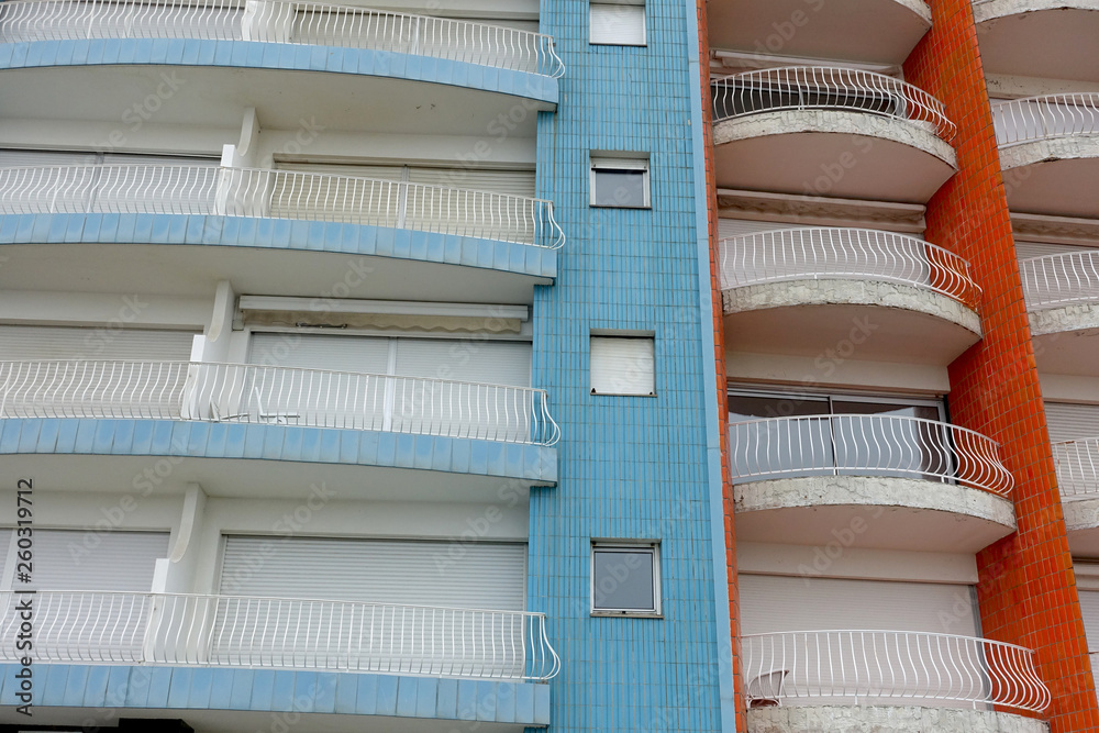Immeubles en couleur années 60 Stock Photo Adobe Stock — free download