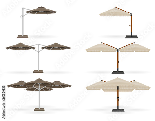 large sun umbrella for bars and cafes on the terrace or the beach vector illustration