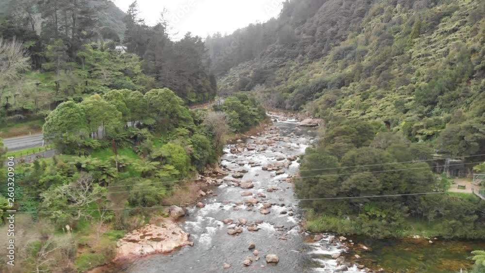 Aerial view of Karangahake Gorge - New Zealand Aerial view of Karangahake Gorge - New Zealand