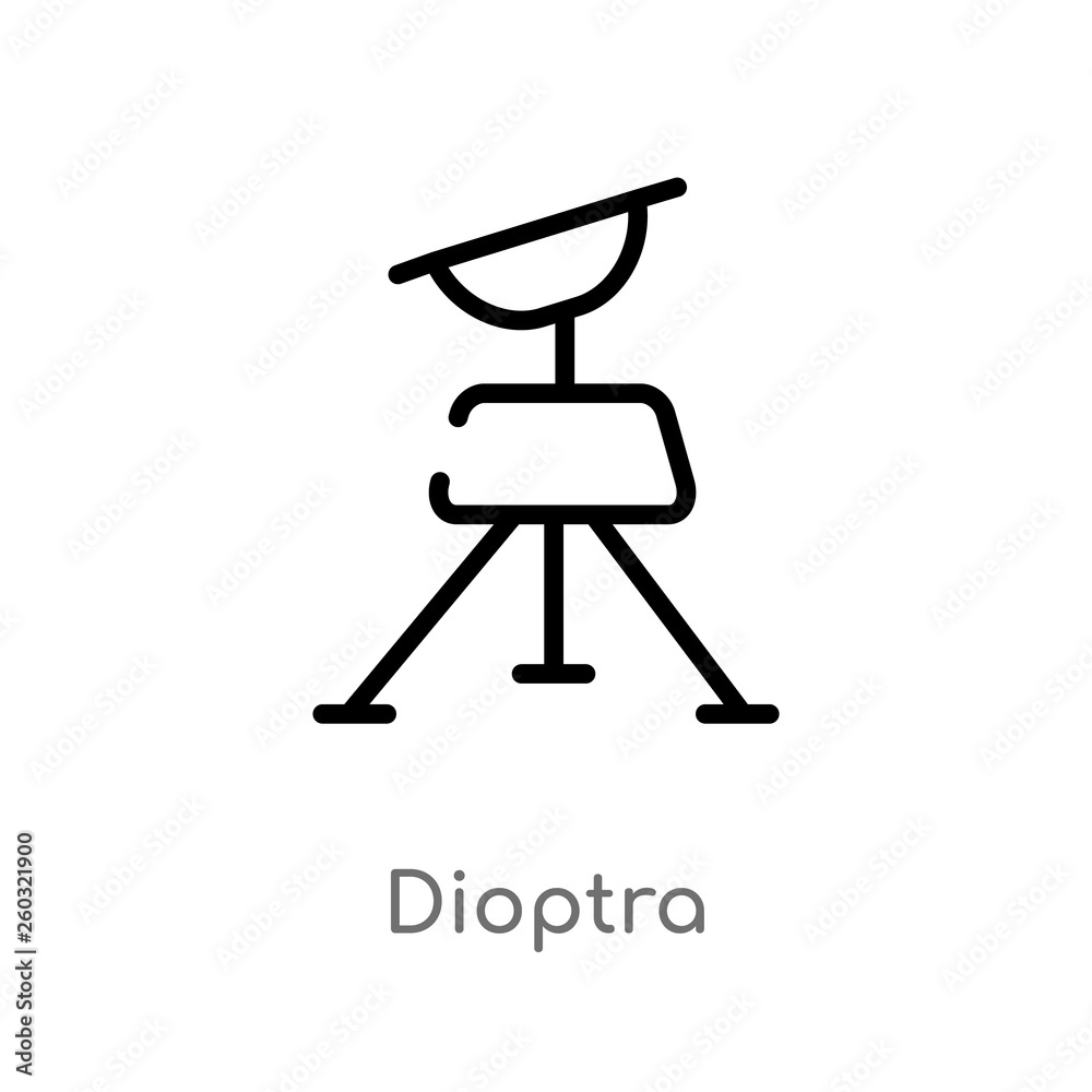 outline dioptra vector icon. isolated black simple line element illustration from astronomy concept. editable vector stroke dioptra icon on white background outline dioptra vector icon. isolated black simple line element illustration from astronomy concept. editable vector stroke dioptra icon on white background