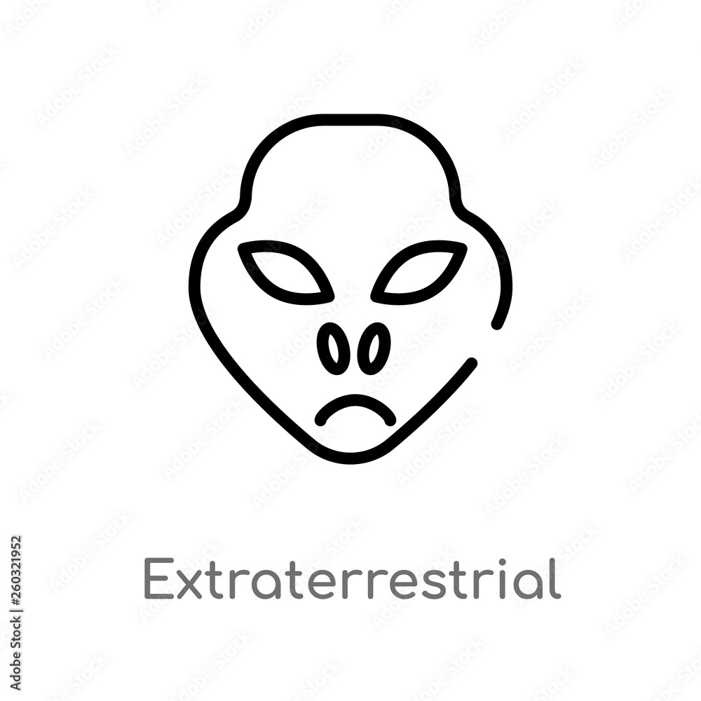 outline extraterrestrial vector icon. isolated black simple line element illustration from astronomy concept. editable vector stroke extraterrestrial icon on white background