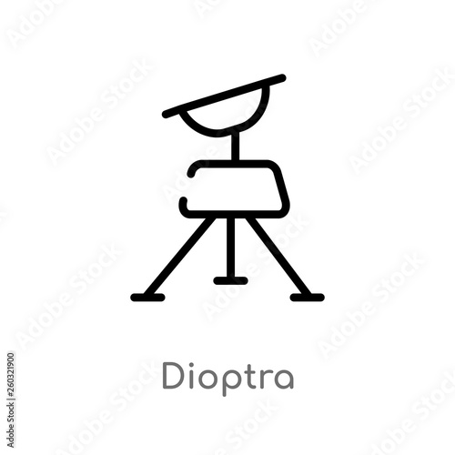 outline dioptra vector icon. isolated black simple line element illustration from astronomy concept. editable vector stroke dioptra icon on white background