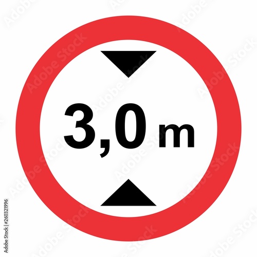 Maximum height traffic sign